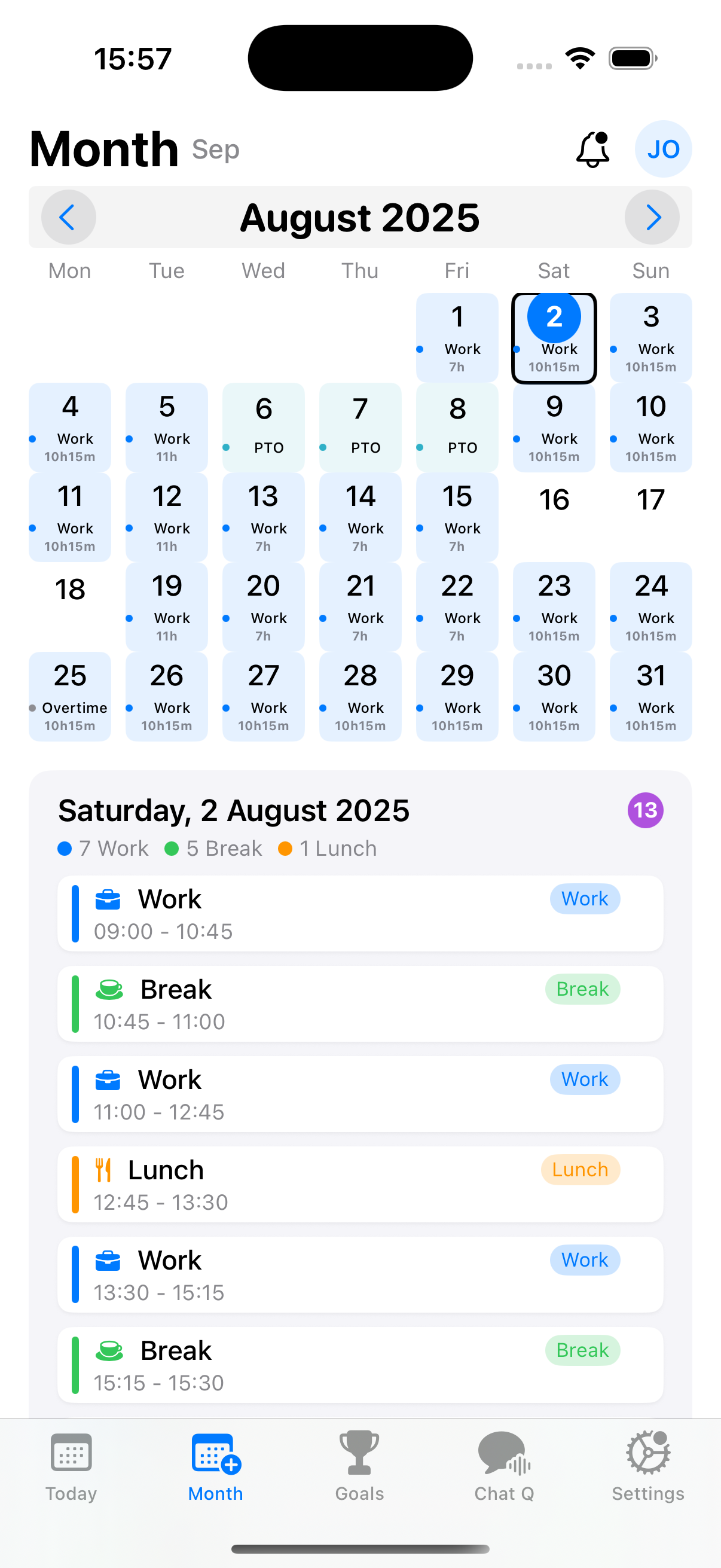 LiveSchedule Month View