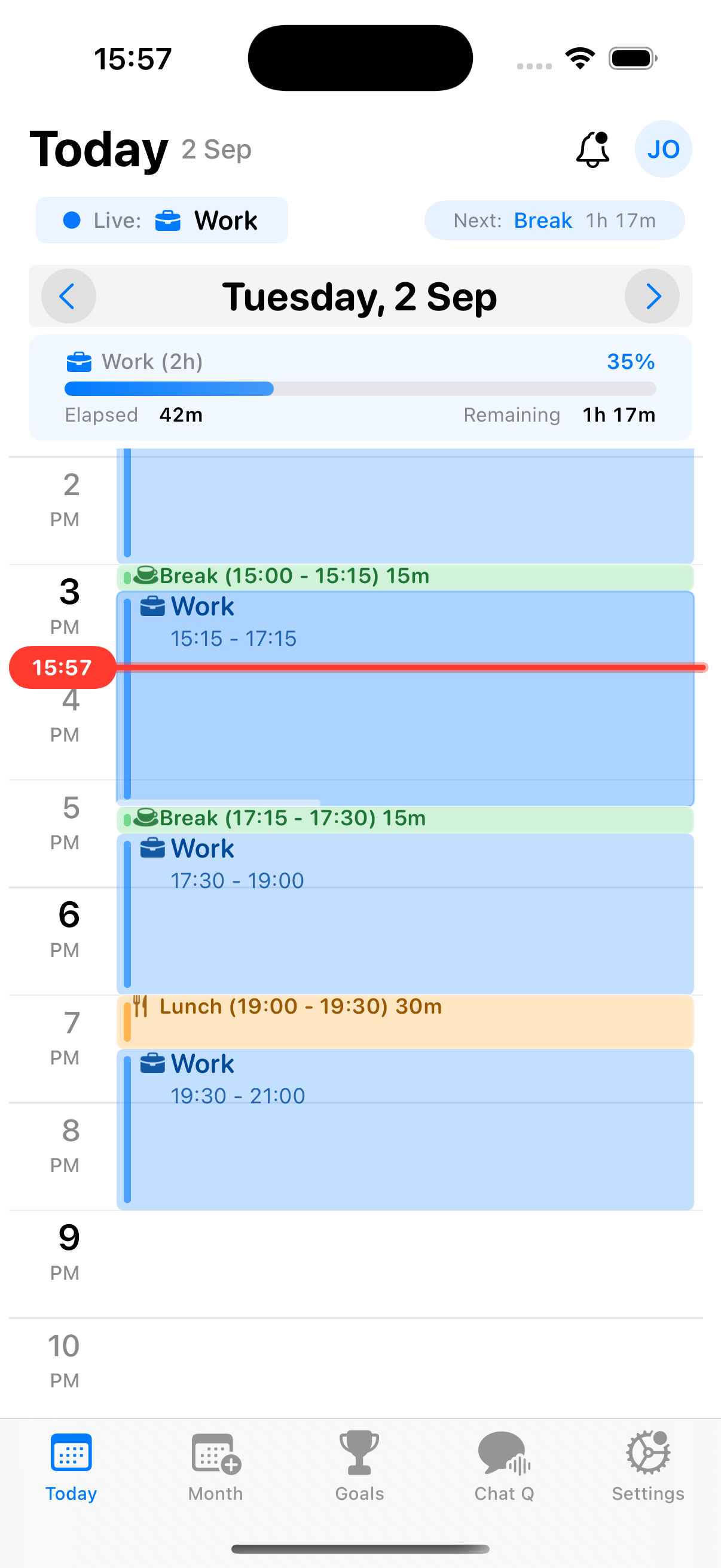 LiveSchedule Day View